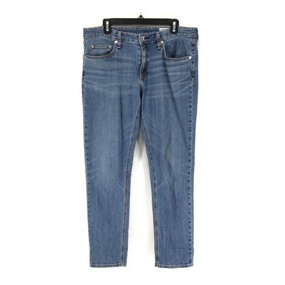Rag & Bone Dre Low Rise Slim Boyfriend Jeans Women's Size 30 Bellview Blue Denim - Picture 1 of 12